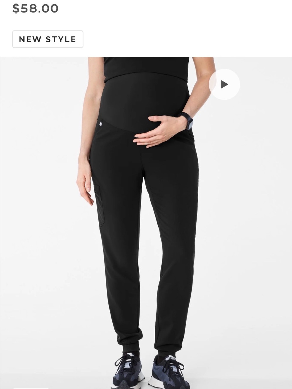 Figs Black Maternity Jogger Pants